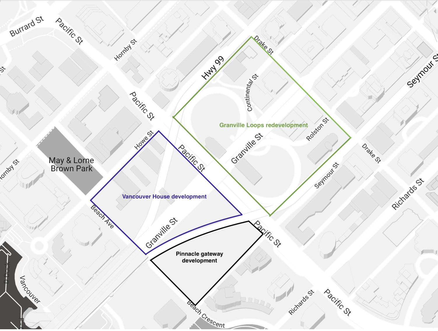 City of Vancouver Granville Bridge Loops redevelopment plan Jason